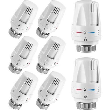 BUNTHAUS Thermostatic Radiator Thermostat Head: Mitening 8 Pieces Thermostatic Head Radiator Thermostat Radiator Tap Radiator Thermostat Head Connected Thermostatic Head M30 x 1.5 (1/5)