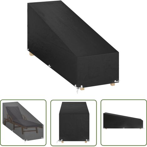 The Living Store Abdeckung für Sonnenliege 12 Ösen 200x65x35/60 cm Polyethylen - Sonnenschirm Abdeckung - Gartenmöbel Schutzhülle - Wetterfest - Uv Beständig - Polyethylen (1/5)