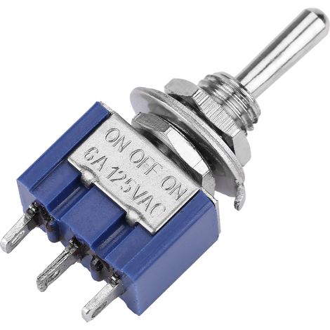 Lot de 10 mini interrupteurs à bascule SPDT 3 positions, 3 broches, 6 mm, 6 A, 125 V CA. (1/5)