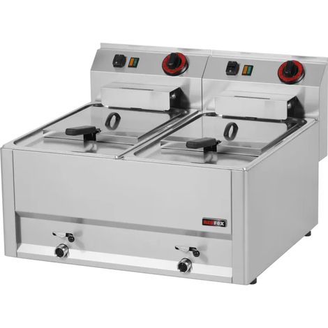 Friteuse électrique double 0,75 kW/l, 8+8 l sans soubassement 400 V REDFOX - FE 60 ELT - REDFOX