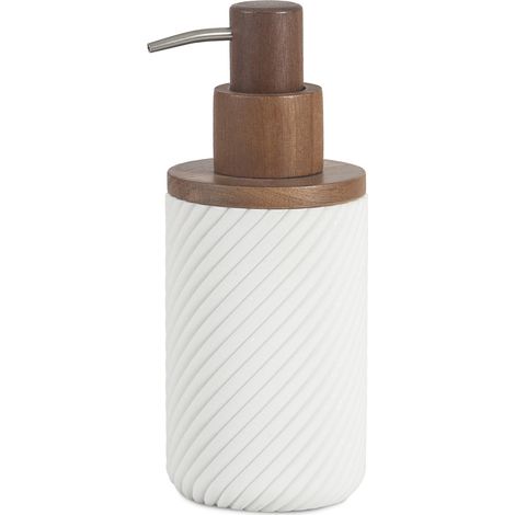 Distributeur de savon - Résine blanche et bois - ASCOLI (1/2)