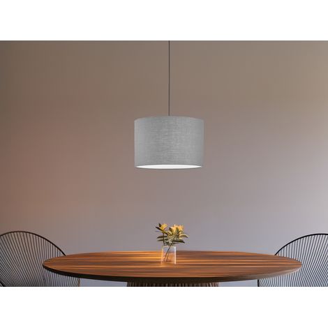 Pendelleuchte VIGO mit Lampenschirm Leinen Grau, Ø 30cm (1/5)
