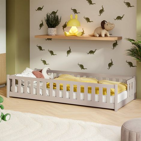 Lit au sol 80x160 sommier inclus Théa Cachemire (1/3)