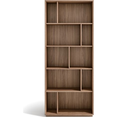 Meuble de rangement, collection NACK (545), bibliothèque étagère à 5 nivaux en mélamine.- noyer velmore
