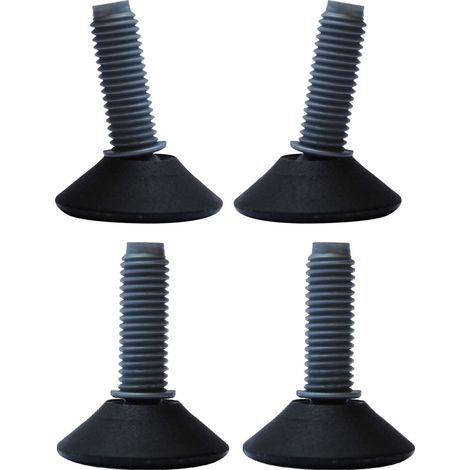 Cyclingcolors – Pied niveleur réglable orientable M10 x 30mm – Lot de 4 – Charge max 150kg – Base Ø 50mm en polyéthylène pour environnements corrosifs (1/2)