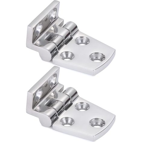 Cerniera per barca resistente, cerniera per mobiletto di coperta, cerniera in acciaio per barca, cerniera corta per portello decentrata, finitura marina lucida a specchio, SUS316, 1,51 pollici x 2,12  (1/5)