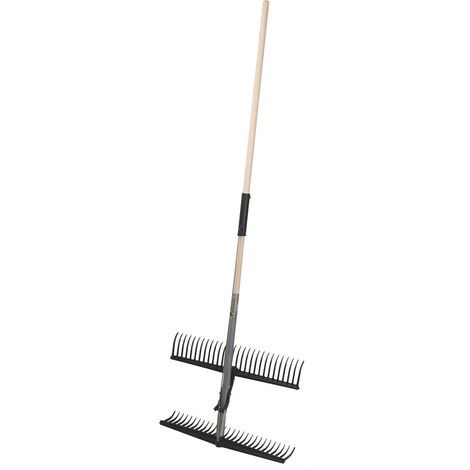 RASTRELLO RACCOGLITORE FOGLIE, ERBA DOPPIO PETTINE CON MANICO 28X2 DENTI