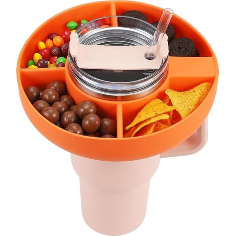 40-Unzen-Silikon-Snackschale in Stanley-Cup-Form mit Griff, wiederverwendbares Snacktablett