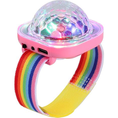 Boule disco lumineuse, mini lampe LED portable avec sangle pour fête en voiture (rose) (1/5)