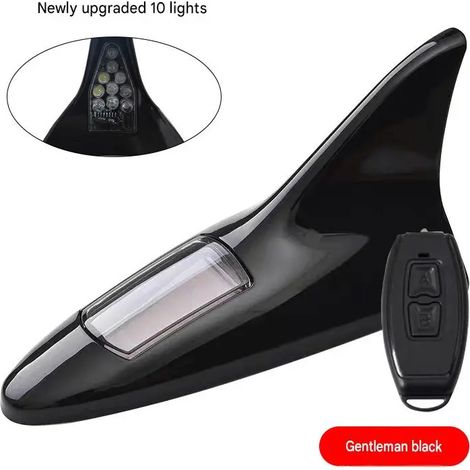 Lumière Avertissement 10 LED Solaire Antenne Aileron Requin avec Capteur Intelligent et Mode Clignotant Lampe de Étanche pour Voiture (1/5)