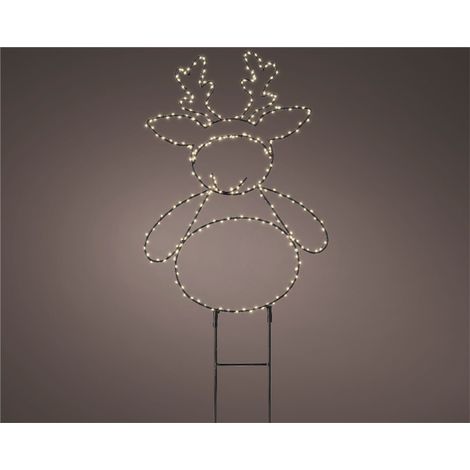 Rentier aus Metall mit 280 externen LEDs, H47 cm, schwarze Farbe ...