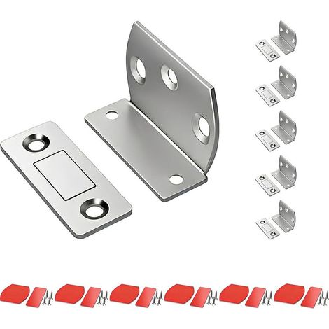 Lot de 6 fermetures magnétiques adhésives en forme L pour portes (1/5)