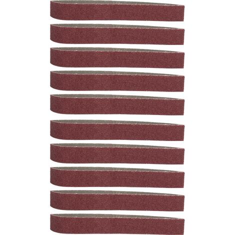 Ortviai Bande Abrasive en Oxyde d’Aluminium 533 × 30 mm, Grain 60, Lot de 10, Joint Plat (1/5)
