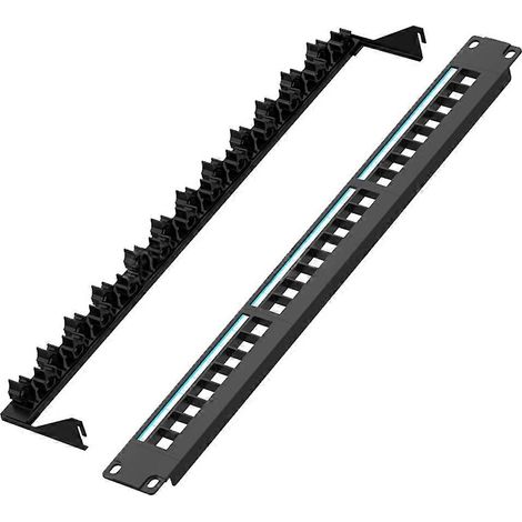 24-Port Cat6 Patch Panneau UTP/STP outil-Free Support support de fixation Network Panneau avec Labels pour Structured Cabli (1/5)