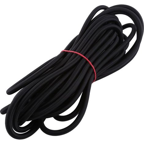 Cordon élastique élastique, Cordons de Choc en Corde Extensible, Sangle de remorque pour l'artisanat de Lacets de Chaussures de Camping(Noir-10mm 10M) (1/5)
