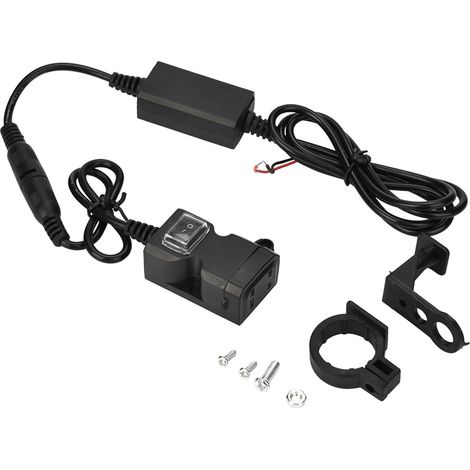 Chargeur USB double 1A/2.1A pour moto et véhicule électrique 9‑24V, recharge téléphone mobile (1/5)