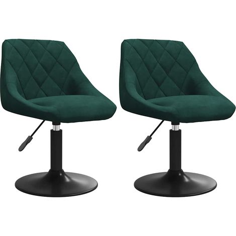 Maison Exclusive - Sedie da Pranzo Girevoli 2 pz Verde Scuro in Velluto