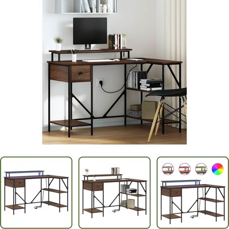 Bureau moderne -  Bureau Chêne brun 120 x 79 x 86,5 cm Bois d'ingénierie (1/5)