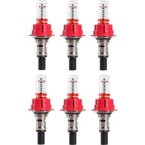 Lot de 6 manomètres de débit pour systèmes de chauffage au sol, régulateur de débit visuel pour systèmes de chauffage au sol (1/2) (1/5)