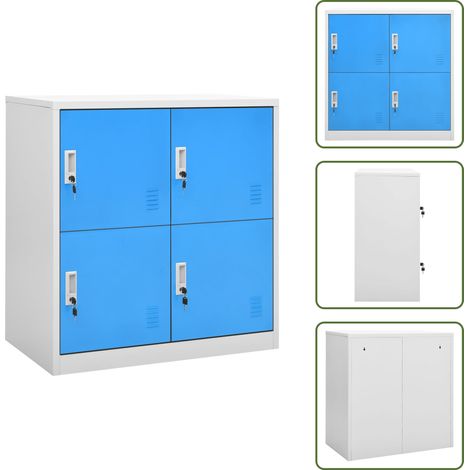Armadietto per borse - vidaXL Armadietto con Chiave Grigio Chiaro e Blu 90x45x92,5 cm Acciaio - Armadietto per libri