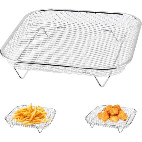 Griglia in acciaio inox per friggitrice ad aria, 20,4 cm, impilabile. (1/5)
