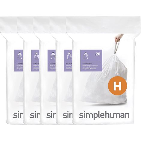 Lot de 100 sacs poubelle avec cordon de serrage en paquets distributeurs, 30 à 35 litres, blanc (1/5)