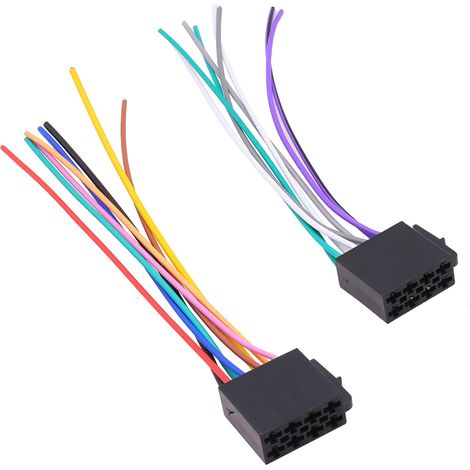 2 Pièces Connecteur ISO Autoradio, Fiche ISO Autoradio 8PIN Précâblé, Adaptateur DIN pour Installation Haut-Parleurs Alimentation et Son, Câble d'Adaptation Compatible avec (1/5)