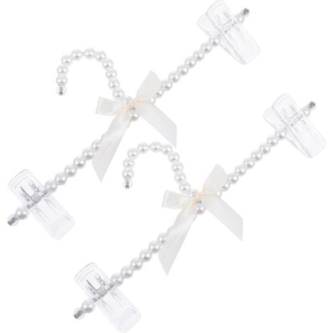 Percha de ropa de perlas artificiales de 2 piezas, percha creativa para pantalones para almacenamiento