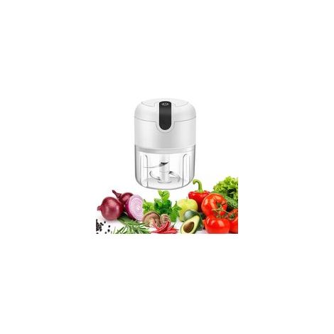 Mini tritatutto elettrico, robot da cucina portatile senza fili, trita aglio, trita carne, ricaricabile tramite USB, adatto per verdure, peperoncini, frutta, zenzero, pappe per bambini, condimenti - C