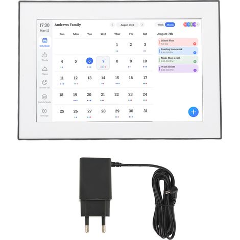 10,1-Zoll-Digitalkalender, WLAN, intelligenter elektronischer Ständer, Speiseplanung, Tagesplaner, Fotorahmenfunktion, Kunstgalerie, App-Synchronisierung für Familientermine, europäischer Stecker. (1/5)