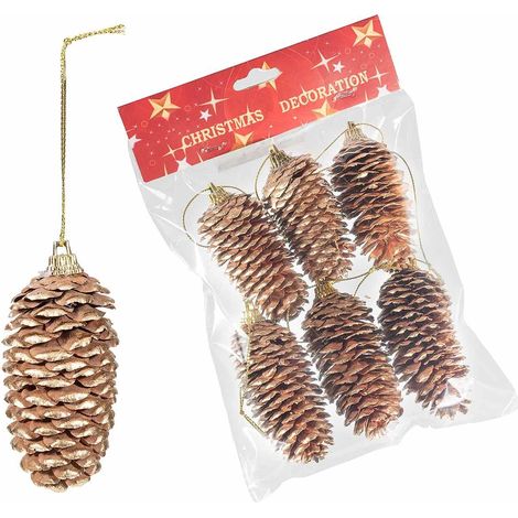 Pigne Natalizie Decorative da Appendere con Dettagli Dorati - 36 Pezzi (1/2)
