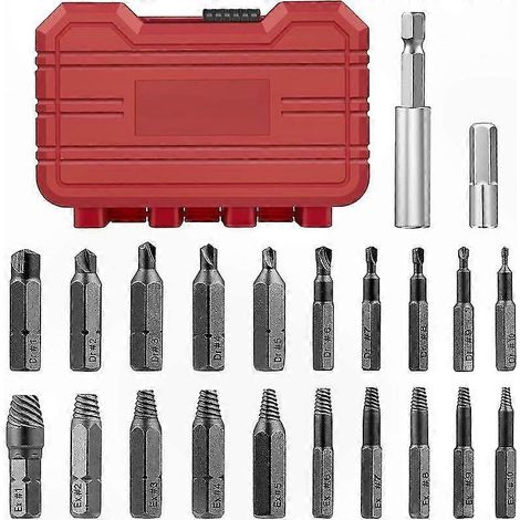 Kit de 20 pièces pour retirer vis abîmées, outil d'extraction de boulons cassés, embouts de polissage et arrachement pour vis strippées ou rompues (1/5)