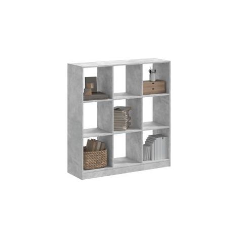 Bibliothèque gris béton 102x32x108 bois d'ingénierie (1/5)