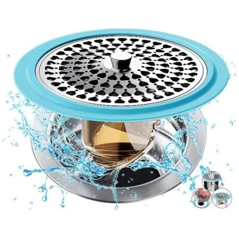 Filtre Cheveux Douche, Filtre Douche Cheveux en Silicone et en Acier Inoxydable Attrape Cheveux Douche, Filtre Cheveux Baignoire pour Salle de Bain, Baignoire et Cuisine (1/5)