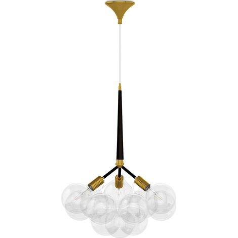 Deckenlampe mit Glaskugeln - Hängeleuchte im Design - Glaub Schwarz