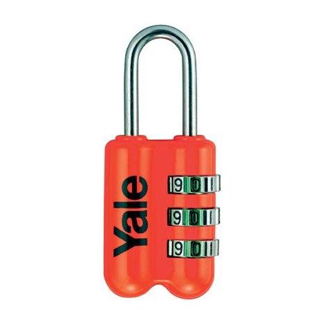 LUCCHETTO A COMBINAZIONE YP2 YALE - ACCIAIO VERNICIATO ARCO CROMATO MM 23- 2 pezzi