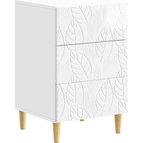 Nachttisch Hochglanz Weiß 43 x 39,5 x 66,5 cm Holzwerkstoff vidaXL