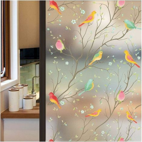 Autocollant en verre dépoli électrostatique sans colle 45cm x 200cm – Film anti-regard – Protection 95% UV – Application facile avec eau (1/5)
