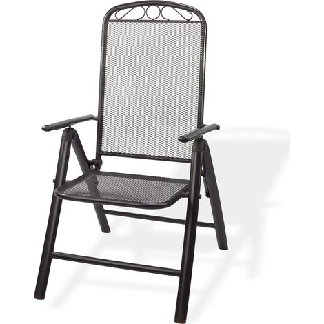 Eleganter Klappstuhl Gartenstuhl Metallstuhl Stuhl klappbar Chicago Streckmetall (1/5)