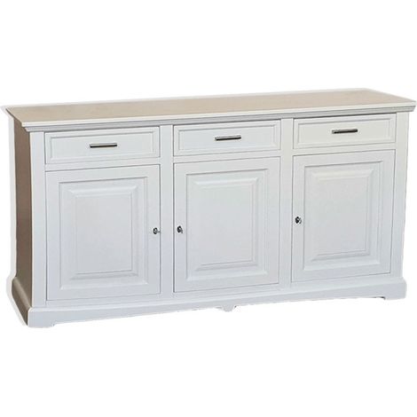 Credenza 3 Ante a Goccia in legno Bianco