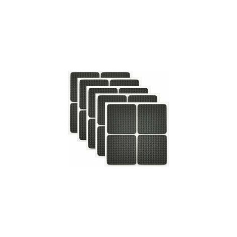 20 Patins Antidérapants en Caoutchouc Adhésif Noir 4,2x4,2cm pour Meubles Protection Sol Carrelage et Parquet (1/4)