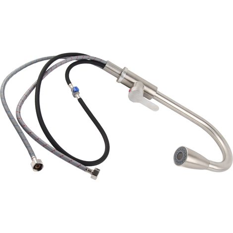 Robinet de cuisine mélangeur eau chaude/froide avec douchette extractible, acier inoxydable 304, mitigeur de lavabo rétractable (1/5)