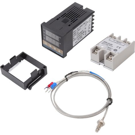 REX C100 High-Precision Fast Response Waterproof Digital PID Thermostat Kit Temperature Controller for Farm 25A (1/5)