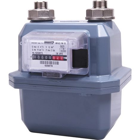 Gurtner – Compteur gaz G2,5 haute pression – Débit 15 kg/h – Pression max 1,5 bar – Raccordement JSC 3/4' – Pour installations butane propane