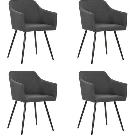 Sillas de comedor giratorias 4 unidades tela gris oscuro vidaXL (1/5)
