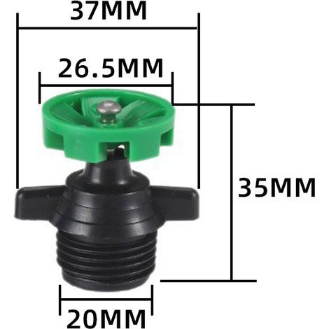 Arroseur Automatique 360° pour Jardin et Agriculture, Tête d'Irrigation Rotative en Plastique à Insertion Inversée, Système d'Arrosage Autonome Moyenne Portée pour Fleurs et Pelouse