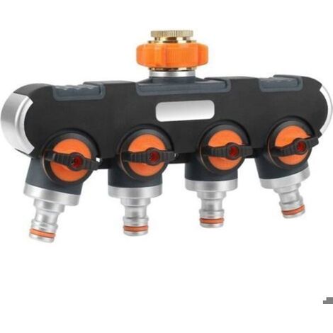 Distributeur 4 Voies : Distributeur d'Eau 3/4" et 1/2" Avec Adaptateur Robinet Pour Arrosage Jardin Clock & Gard (1/4)