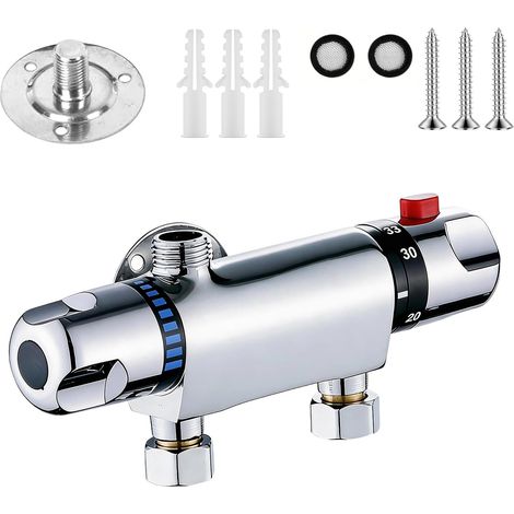 Mitigeur Douche Thermostatique Laiton Chromé (1/5)
