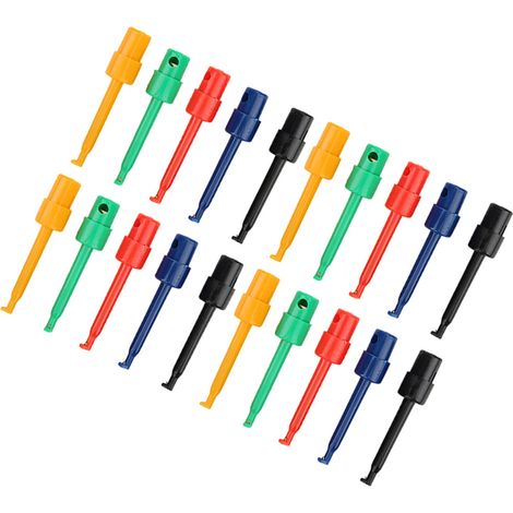 Lot de 20 pinces de test à crochet large pour multimètre électronique (1/5)