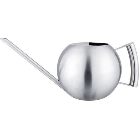 1000ml Stainless Steel Watering Can, Round Long Mouth Semi-Open Plant Care Watering Can with Comfortable Handle for Home Garden Plants (1/4)